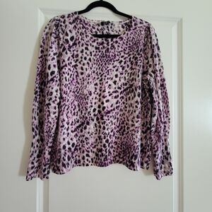 Talbots Merino Wool Leopard Print Women's Top XL In Excellent Condition.